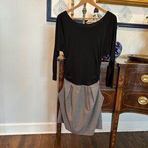 Theory Tuxedo Dress Black and Gray Size 12